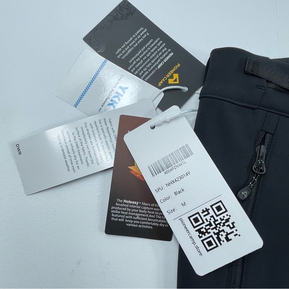 NWT PIONEER CAMP Men's Snow Ski Black Pants Water Repellent Stretch Size Medium - Picture 6 of 12